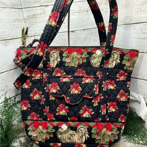 Vera Bradley Hens n Holly Holiday Tote bag handbag purse Retired